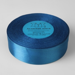 Лента атласная, 25 мм × 33 ± 2 м, цвет синий №040